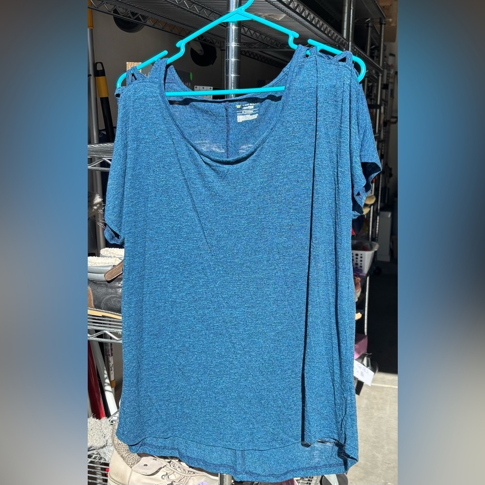 Tek Gear Lattice Shoulder Tee, size 1X